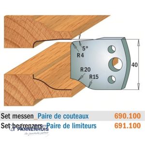 CMT Profielmessen I=40x4mm 2 stuks nr.100