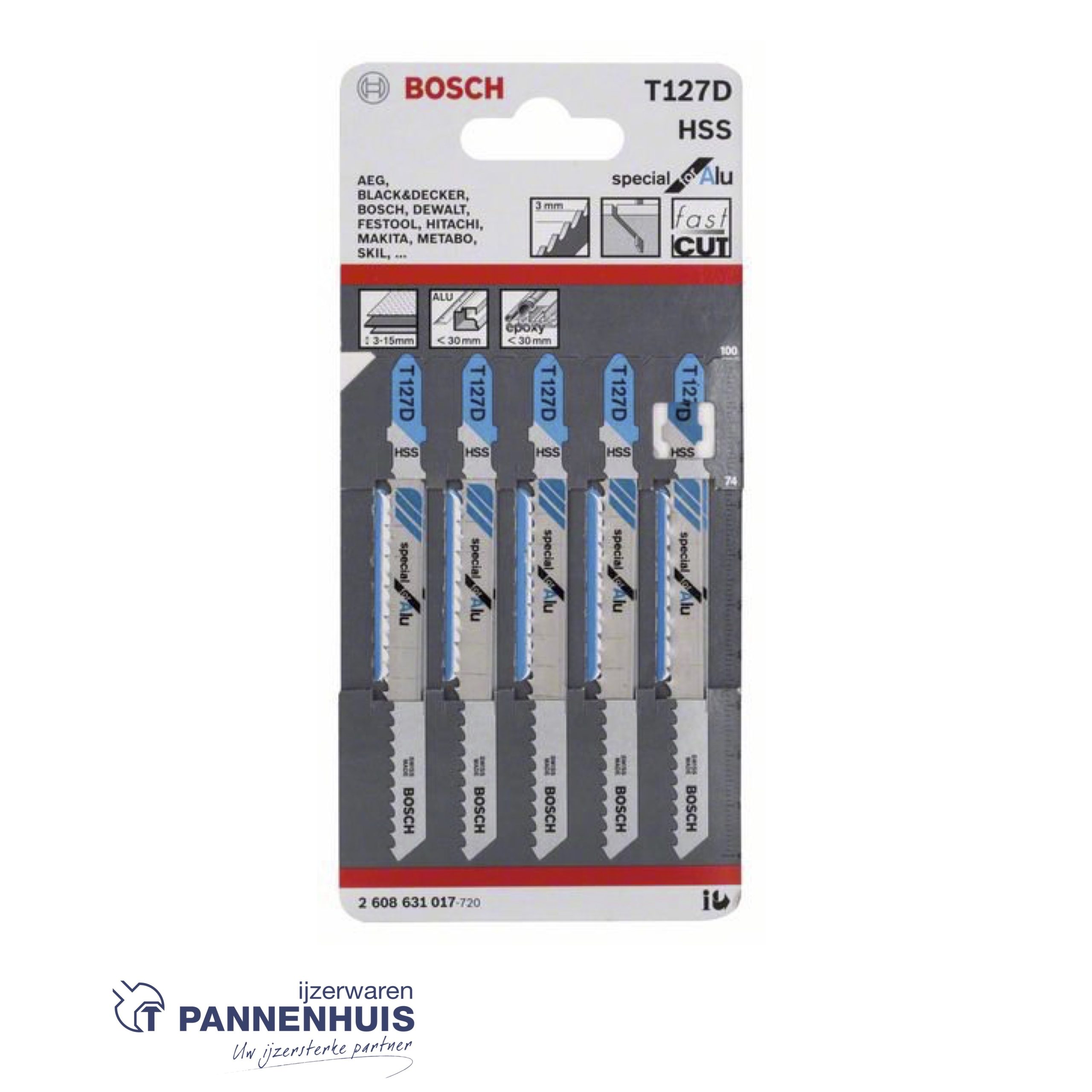 Bosch Decoupeerzaagblad T127 D Special for Aluminium 5x - Afbeelding 2