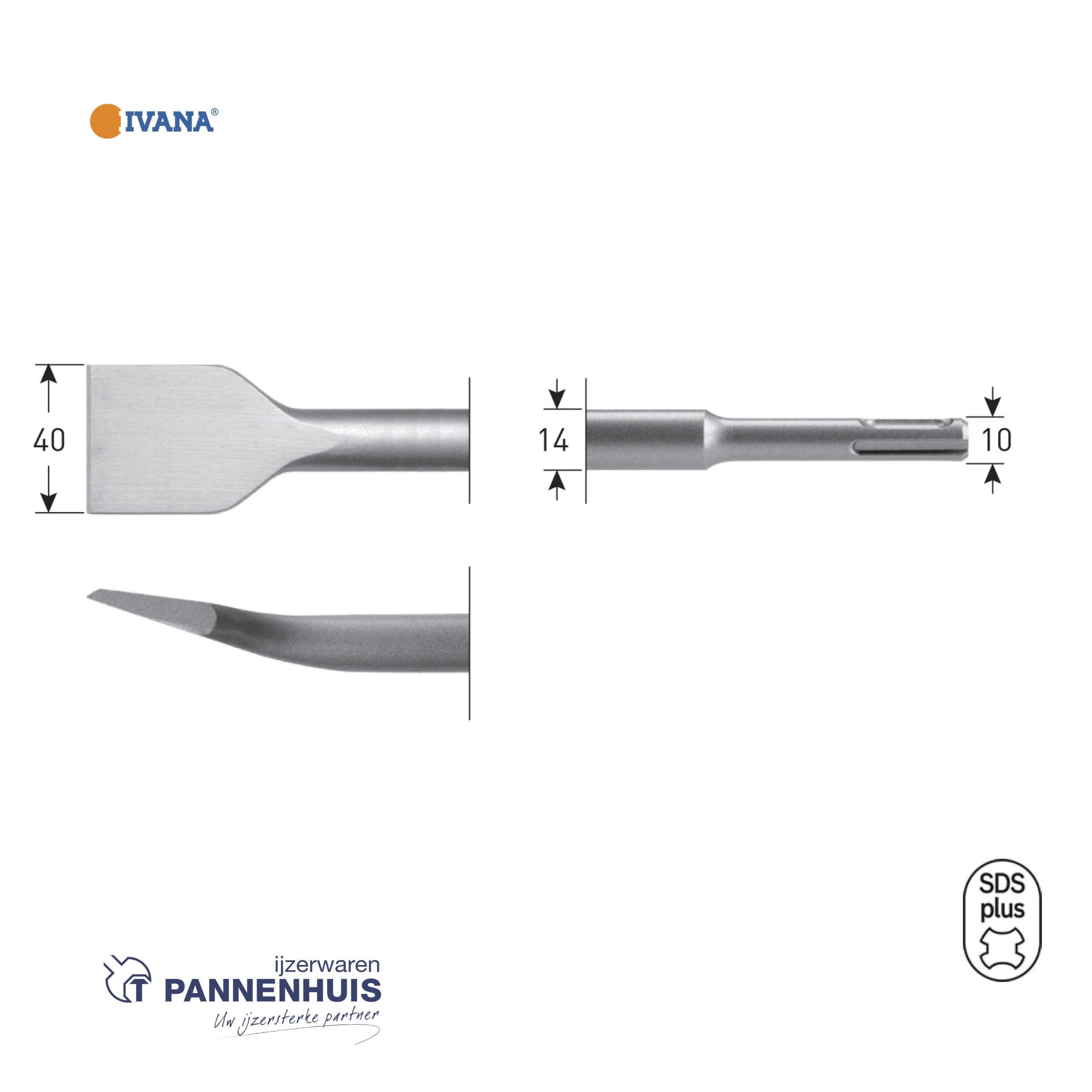 IVANA SDS-plus Spadebeitel geb.40x250mm