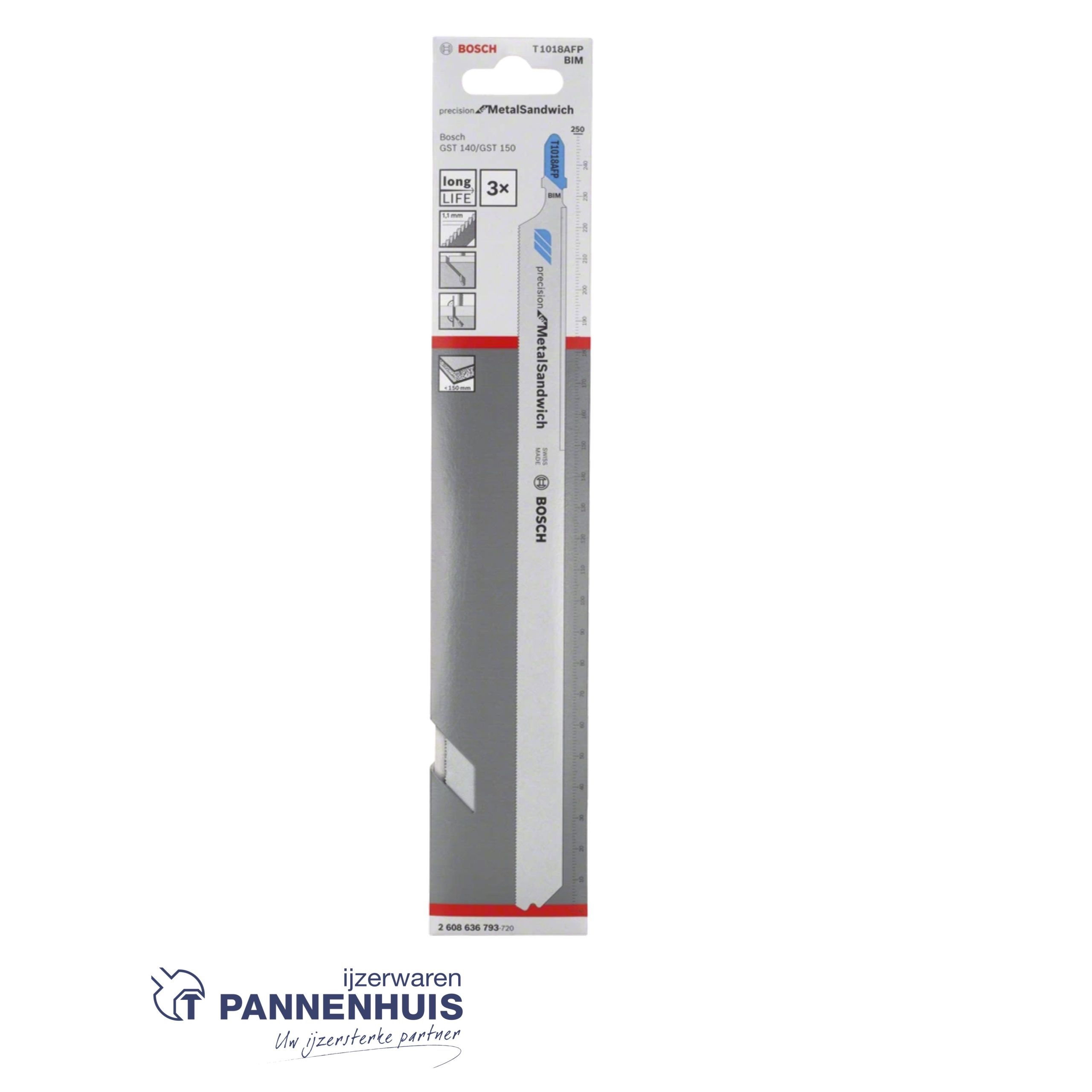 Bosch Decoupeerzaagblad T1018 AFP Precision for Metal-Sandwich 3x - Afbeelding 2