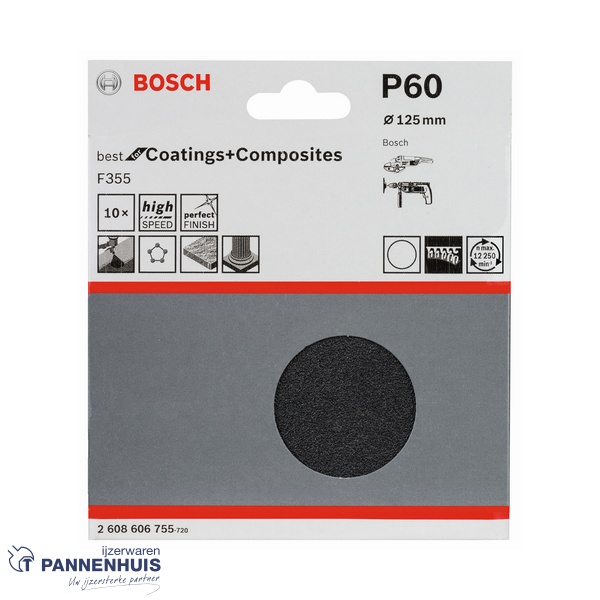 Bosch Schuurvel voor haakse slijper 125, K 60 10x - Afbeelding 2