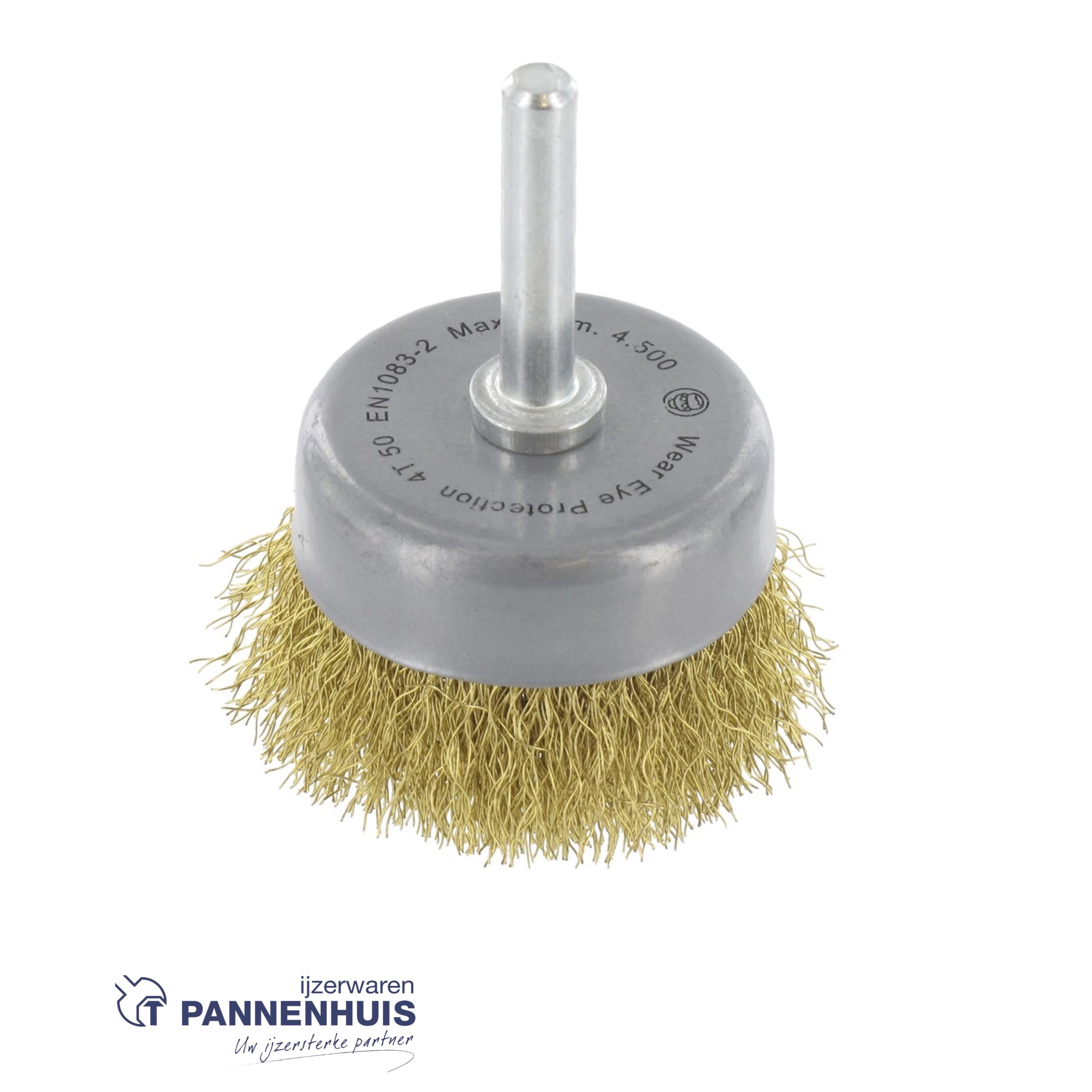 Ivana komborstel gegolfd messingdraad met schacht 6mm 50x0.20mm