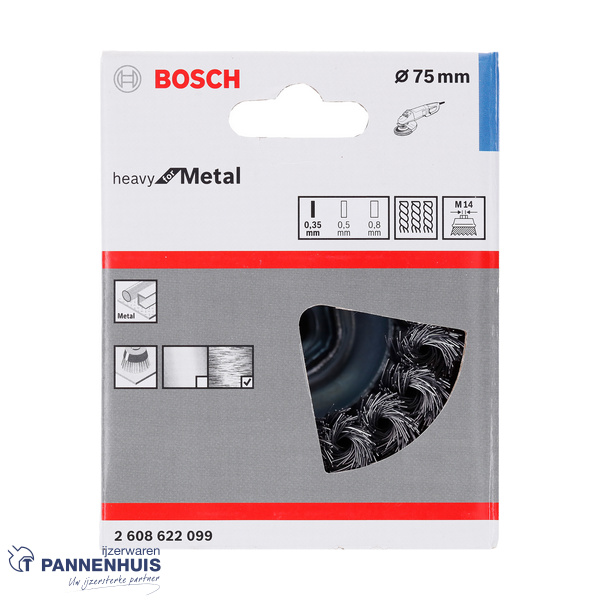 Bosch Komborstel getordeerd 75 x 0,35 mm M14 - Afbeelding 2