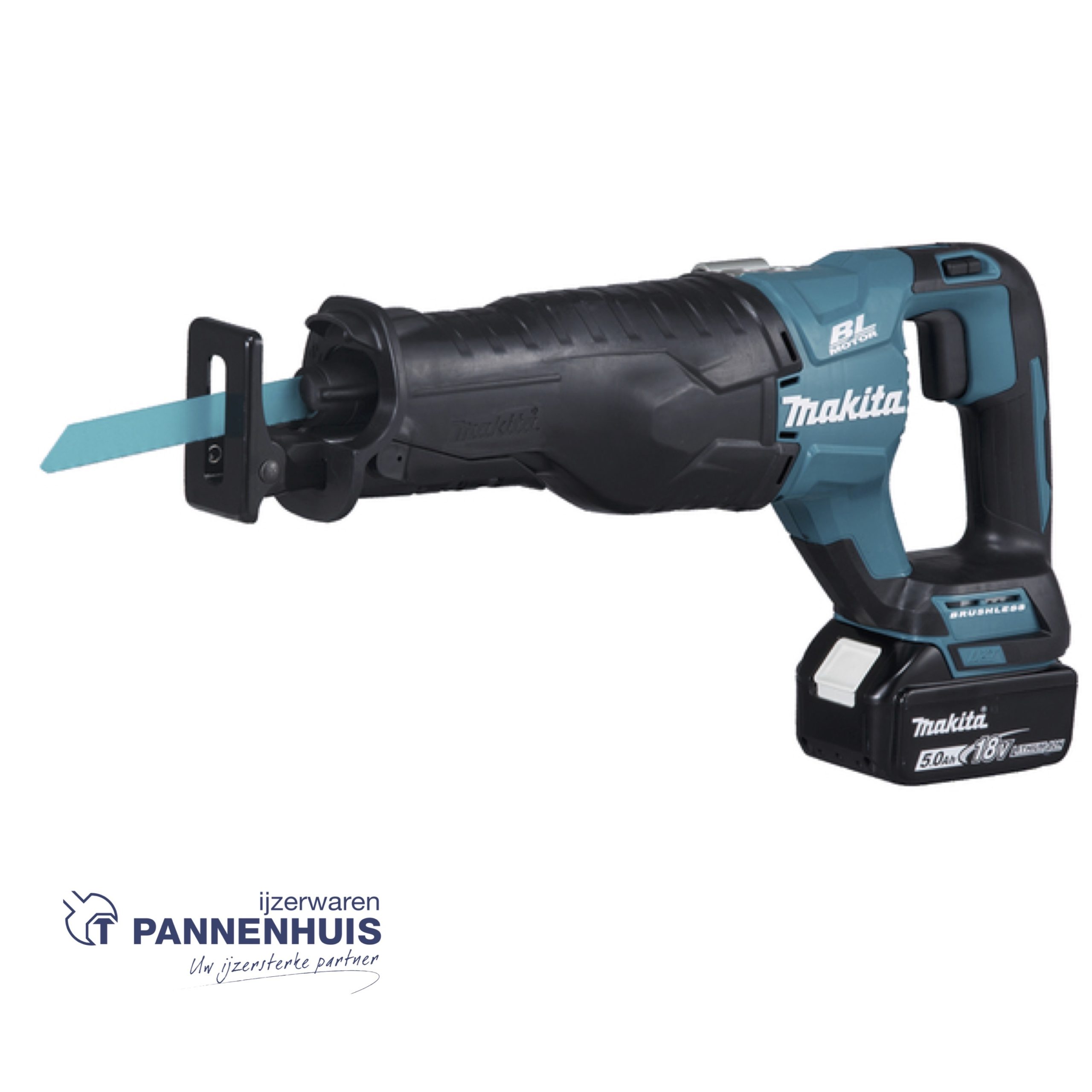 Makita DJR187RTE Accu reciprozaag LXT 18V + 2x BL1850B + 1x DC18RC + koffer