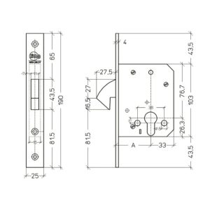 Litto cilinder haakslot A763211P55 L/R