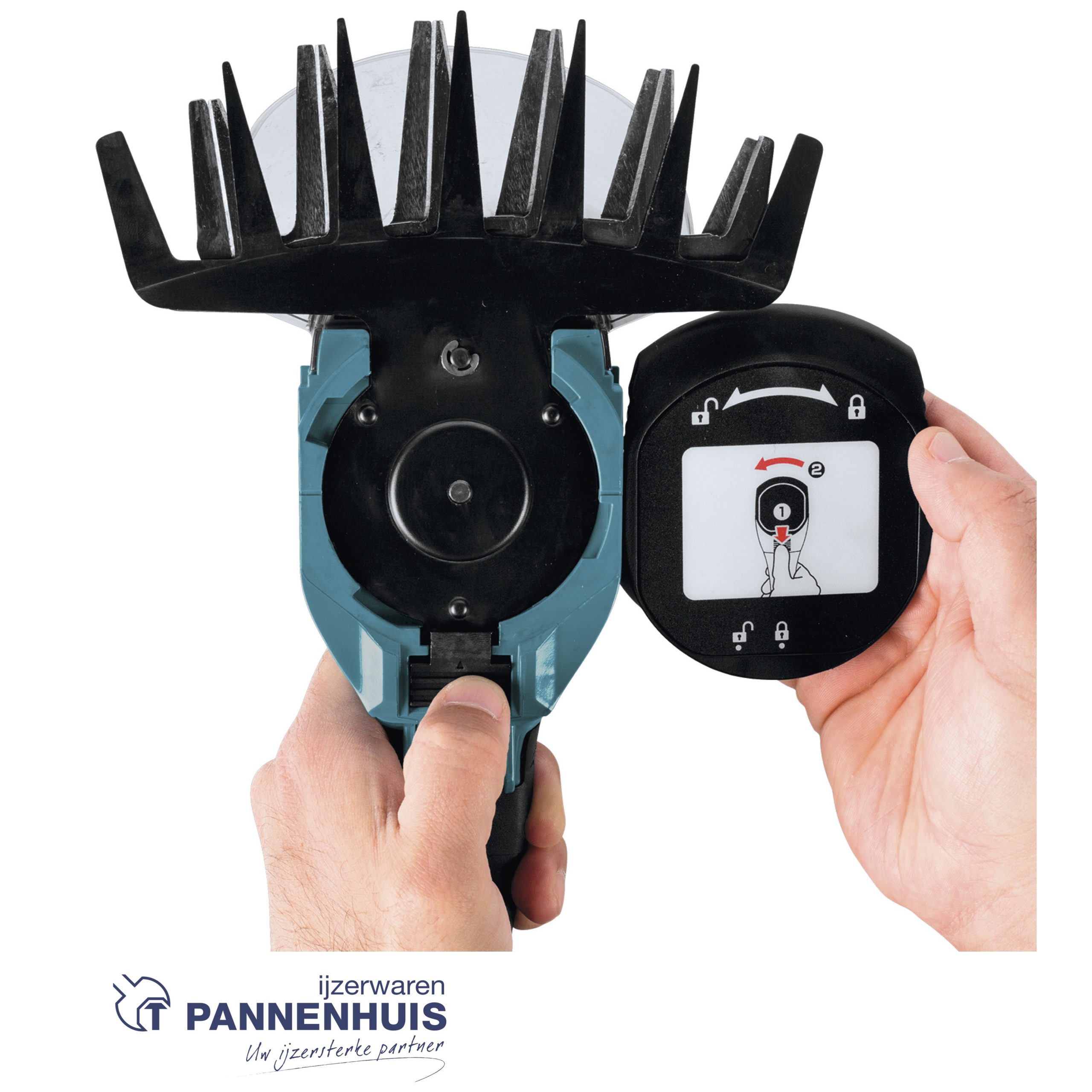 Makita DUM604RFEX Accu gras- en heggenschaar 18V met grasschaar 16cm en heggenschaarblad 20cm + 2x BL1830 + 1x DC18RC. - Afbeelding 2