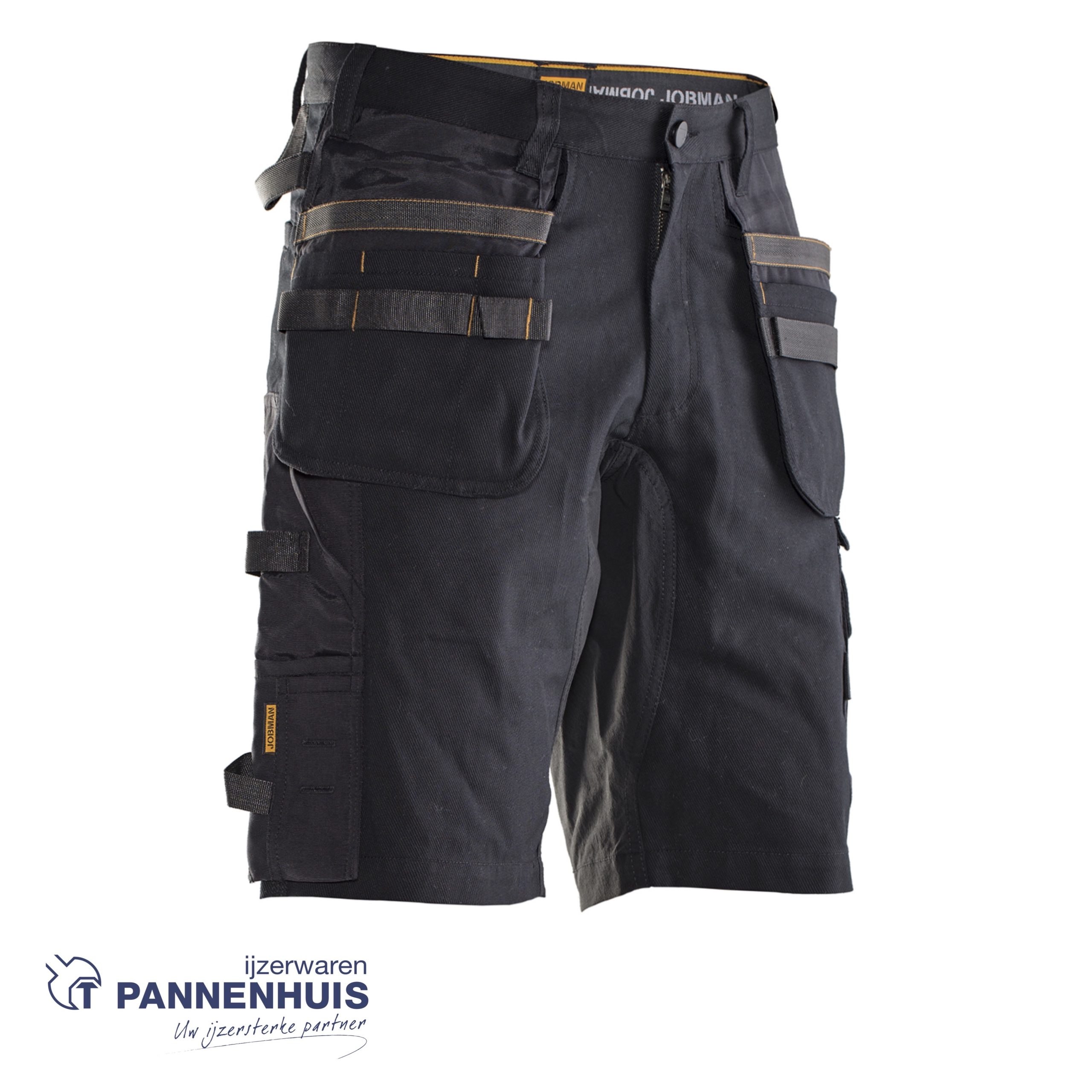 Jobman 2168 Craftsman shorts stretch C58 zwart/zwart