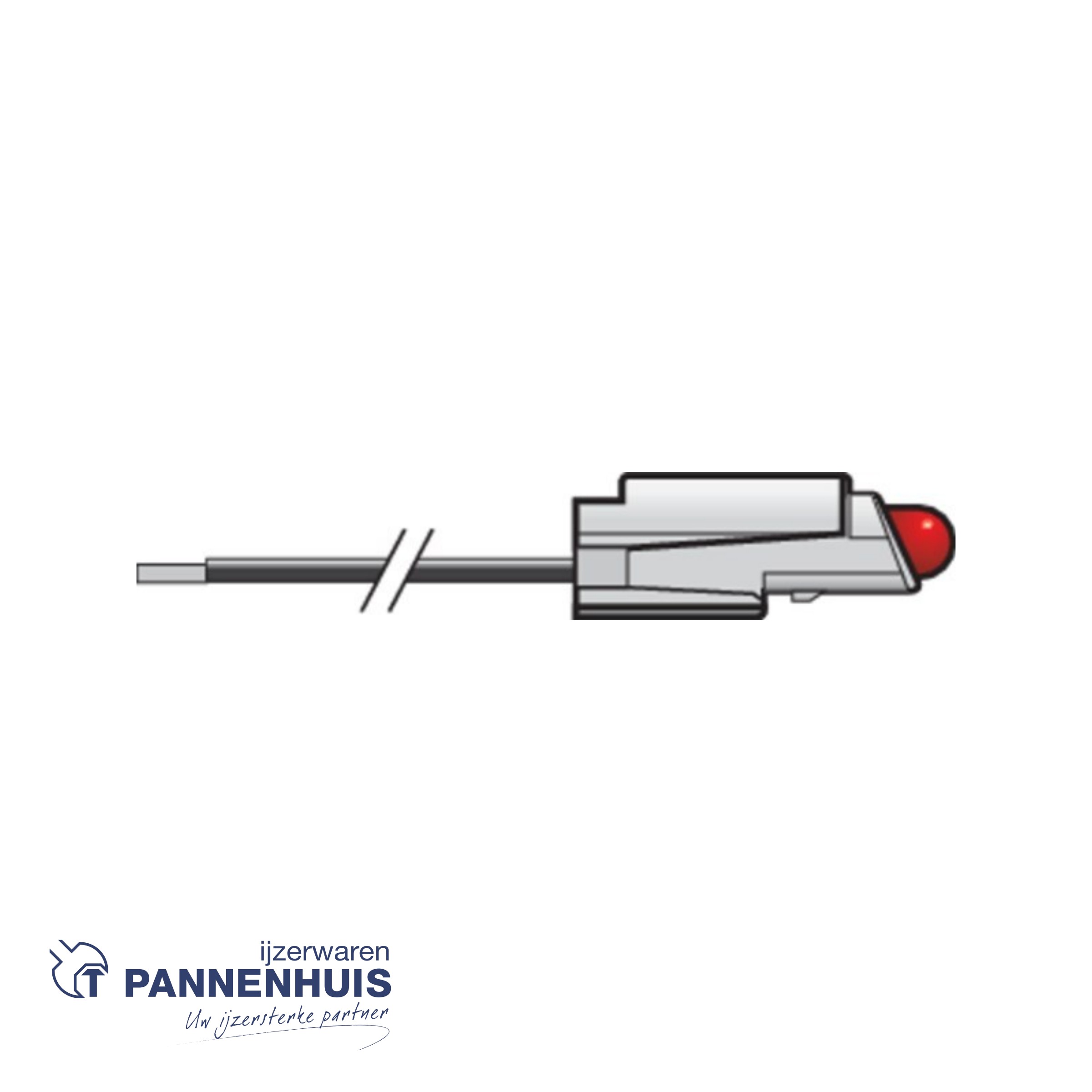 NIKO verlichtingseenheid met draden 230V met led ROOD