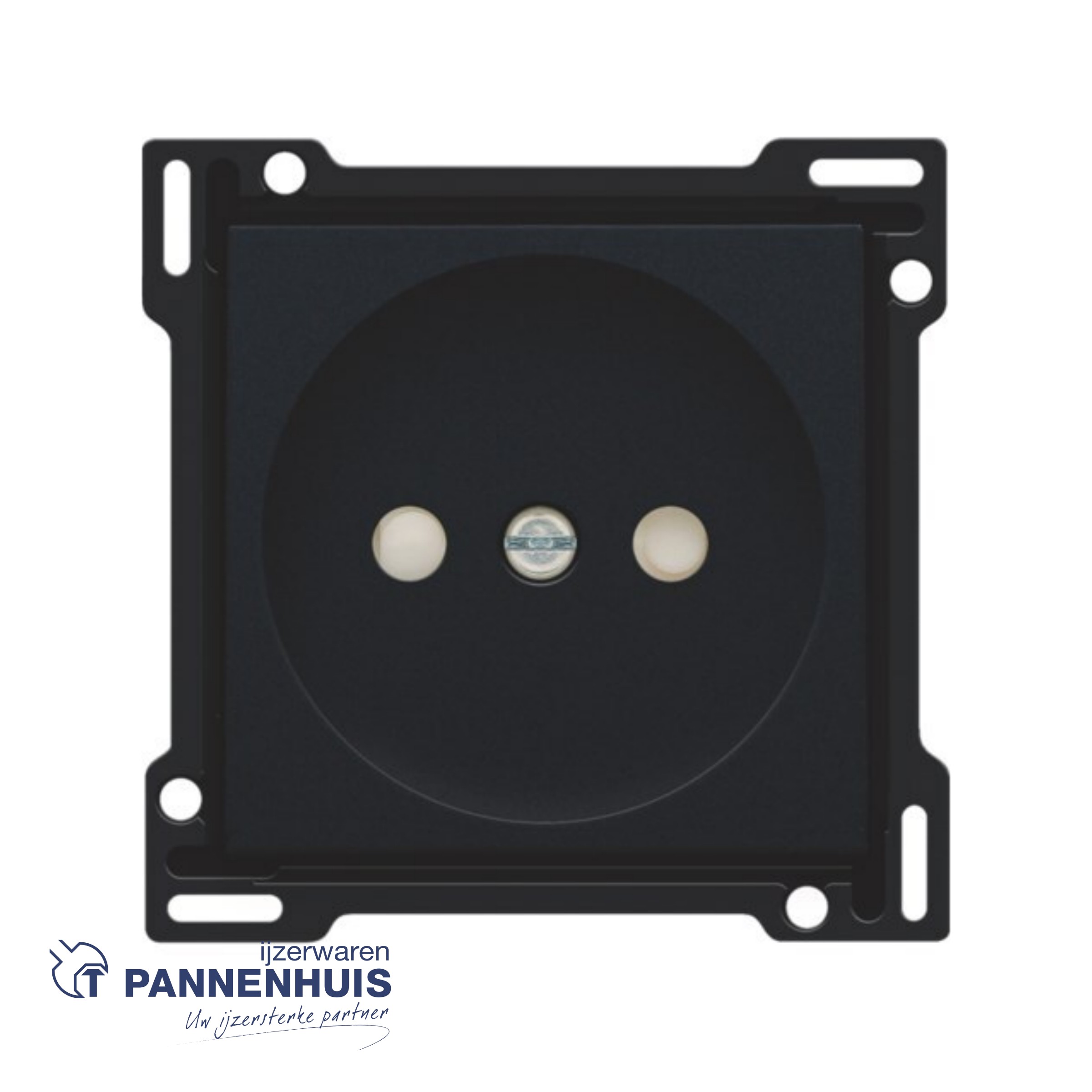 NIKO Afwerkingsset voor stopcontact zonder aarding ZWART