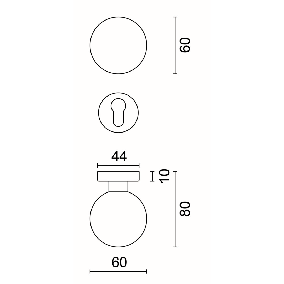 Deurkruk Pro BOCCIA INOX LOOK R+E CYL - Afbeelding 2