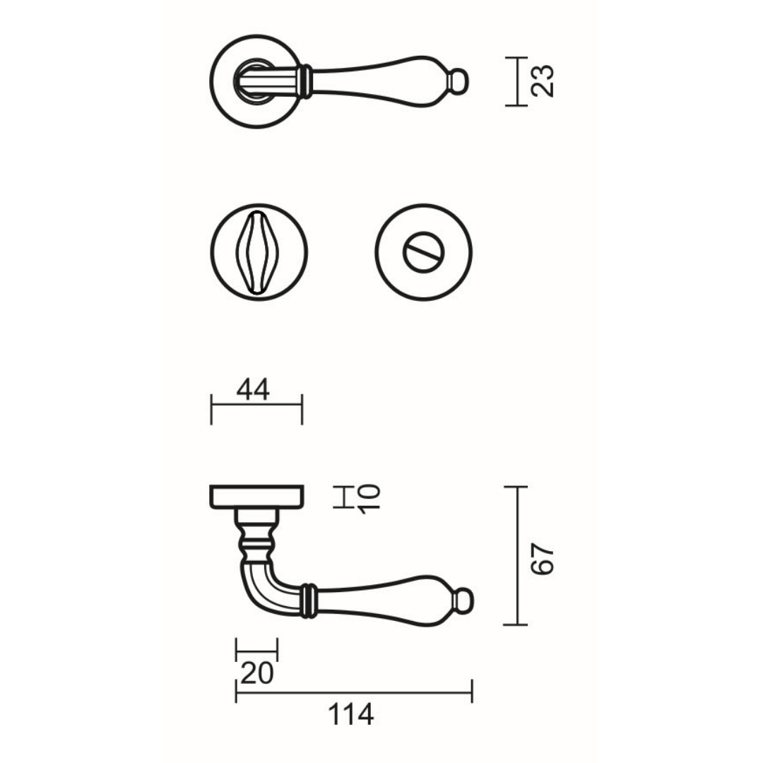 Deurkruk Pro MARTINA INOX LOOK R+WC - Afbeelding 2