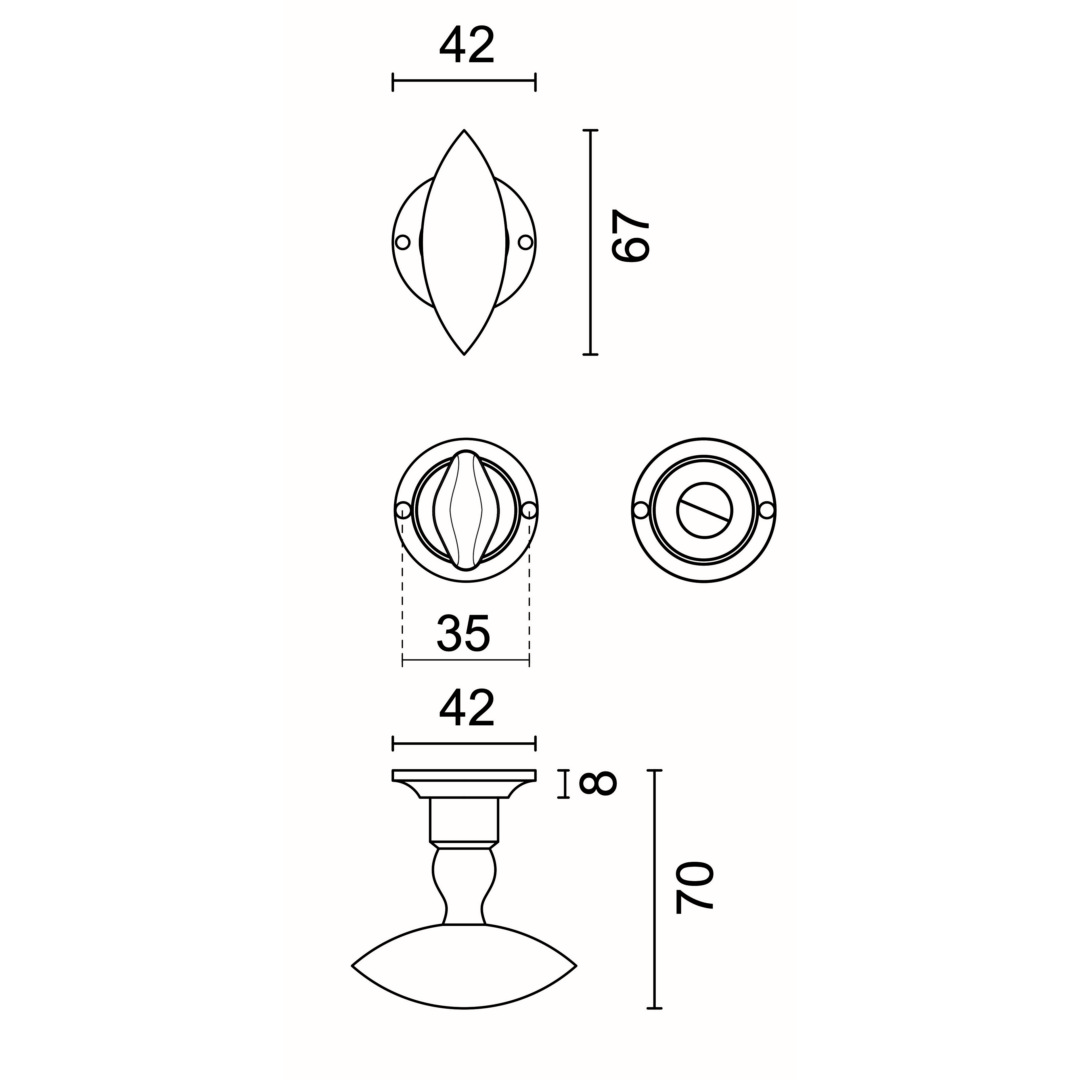 Deurkruk Pro OLINA ZWART R+WC - Afbeelding 2