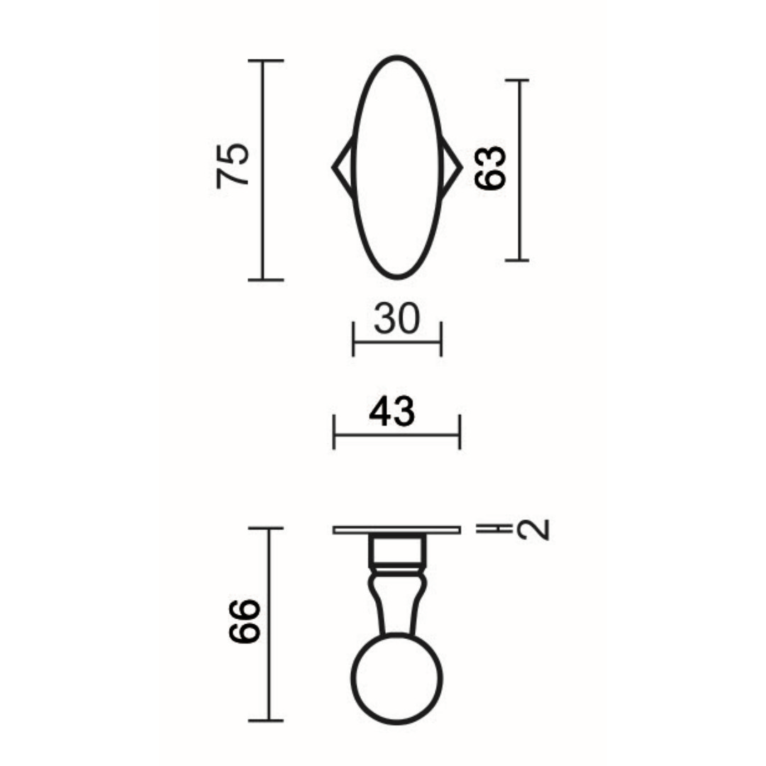 Deurkruk Pro OLIVE IJZER RUIT R+NO KEY - Afbeelding 2
