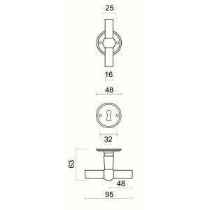 Deurkruk Pro PETANA T+T INOX LOOK R+E
