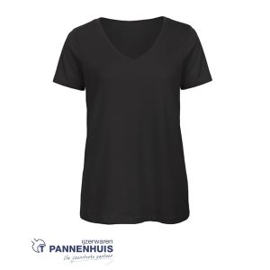 t-shirt zwart v-hals dames Zwart
