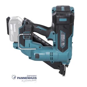Makita DBN900ZK 18V 34° 18V LXT® constructie nagelmachine voor nagels met halfronde kop.