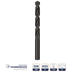 Rolgewalste HSS-R spiraalboor, DIN 338, type N, d.8,0 (10st)