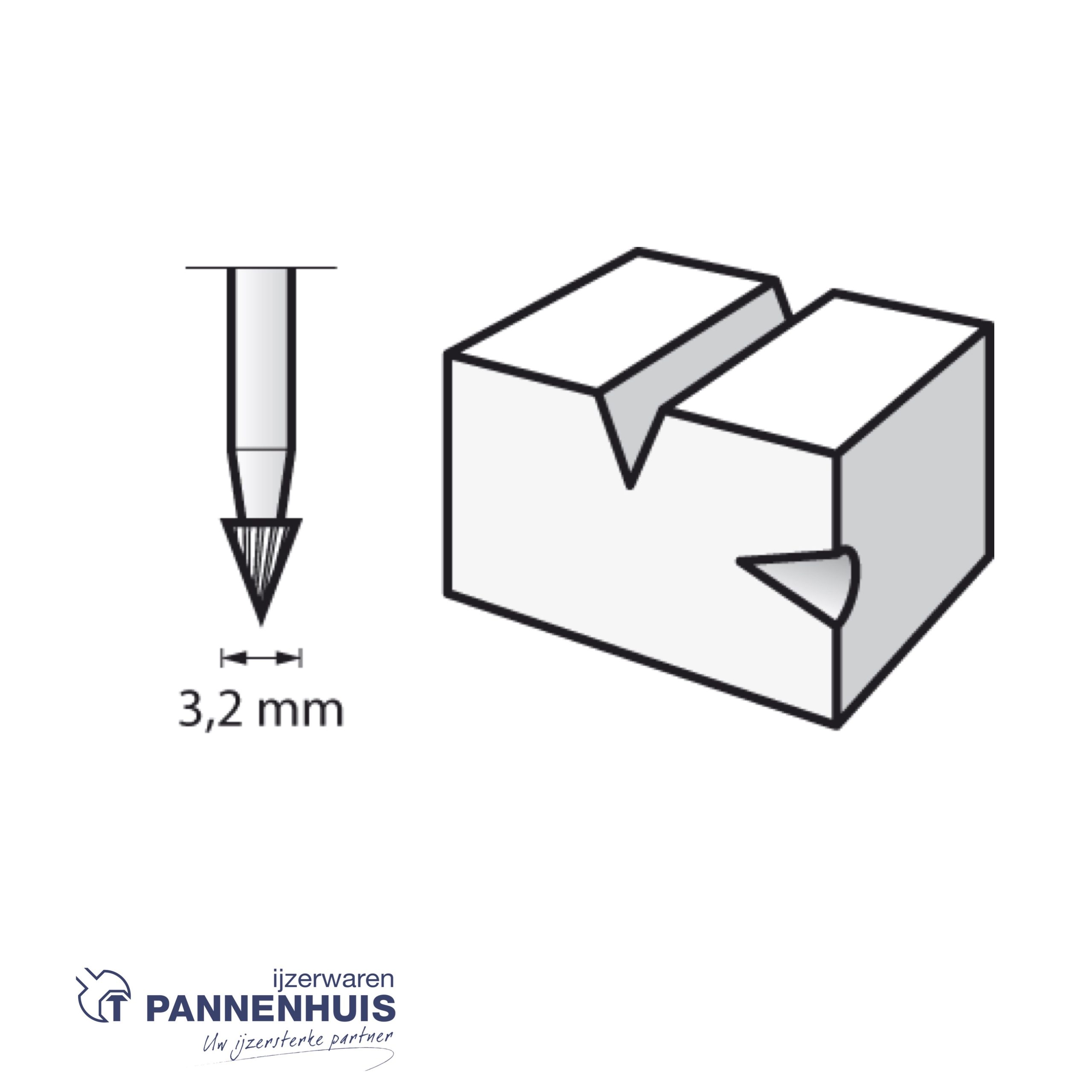 Dremel 118JA, Frees HSS speervorm 3,2 mm - Afbeelding 2