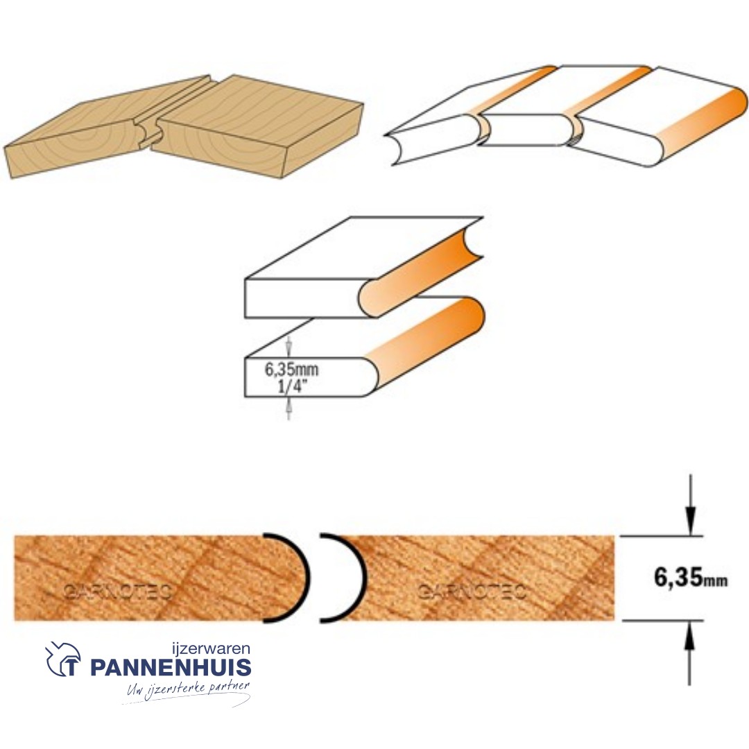 CMT Hol & bol frezenset, HW D=38mm R=3,2 L=44/48 S=12 Z2 - Afbeelding 3
