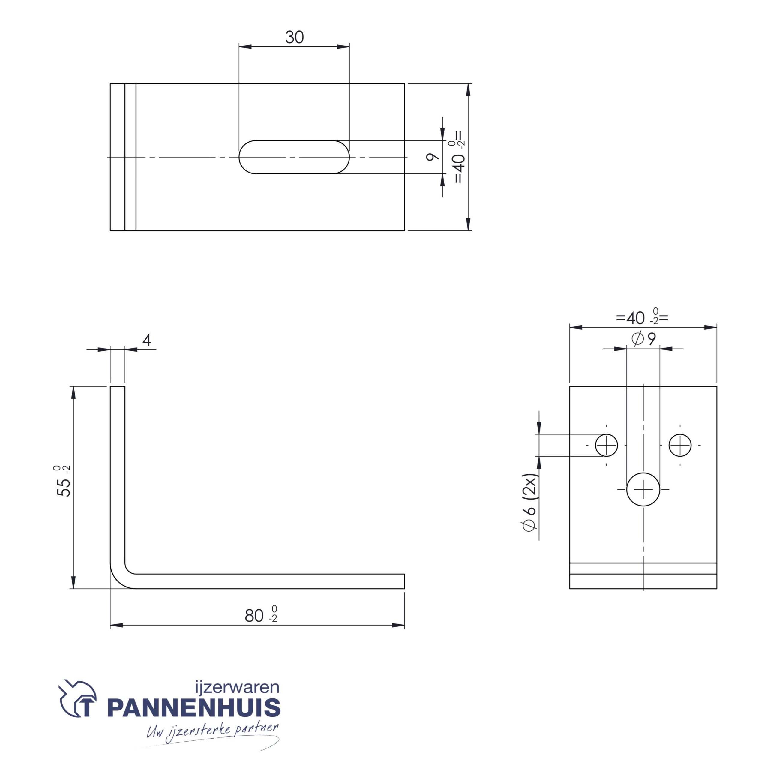 Hoekanker zwaar 55x80 40x4 SV (Sendzimir verzinkt) - Afbeelding 2