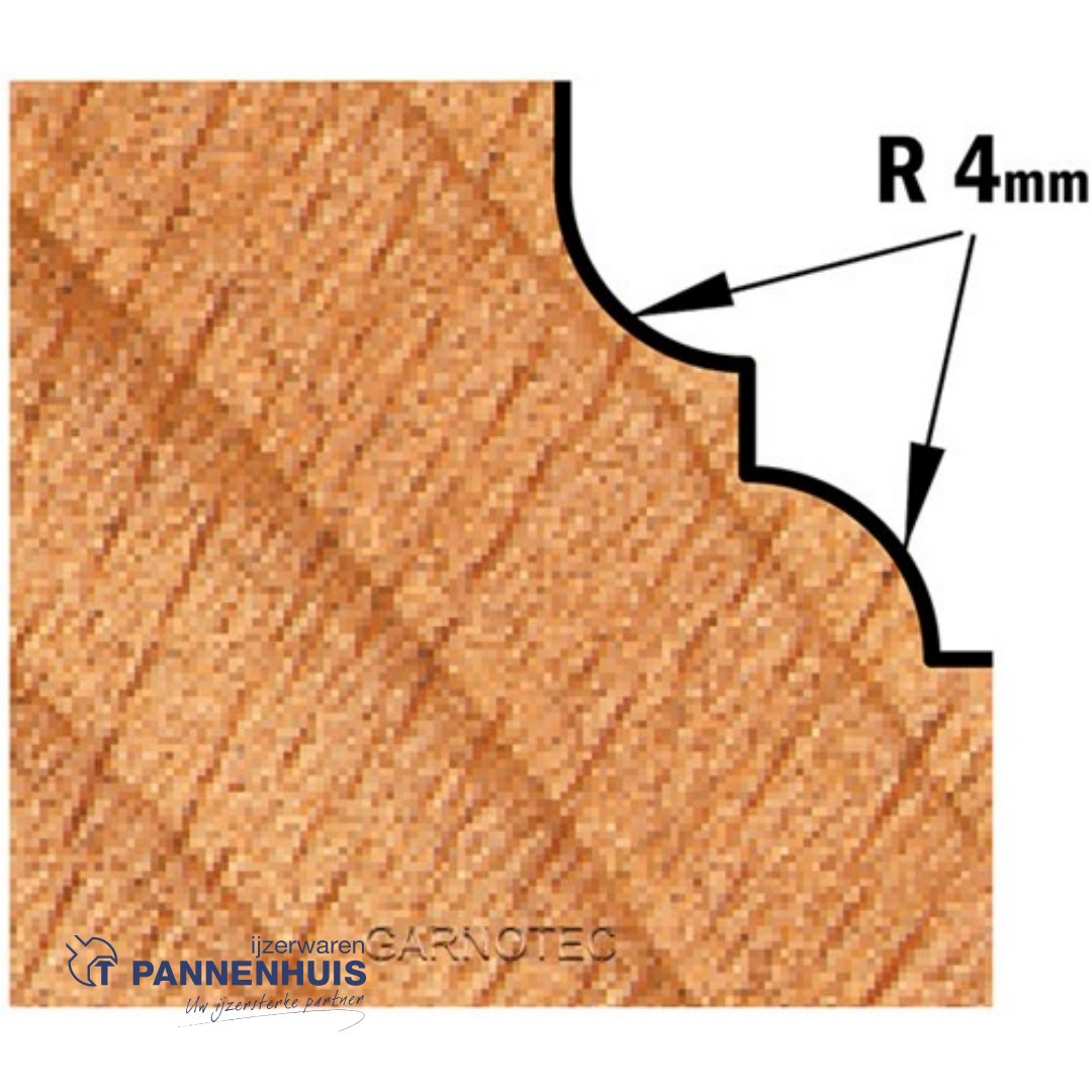 CMT Profielfrees met kogellager, HW D=28,7 x 13mm R=4 L=54 S=8 Z2 - Afbeelding 3