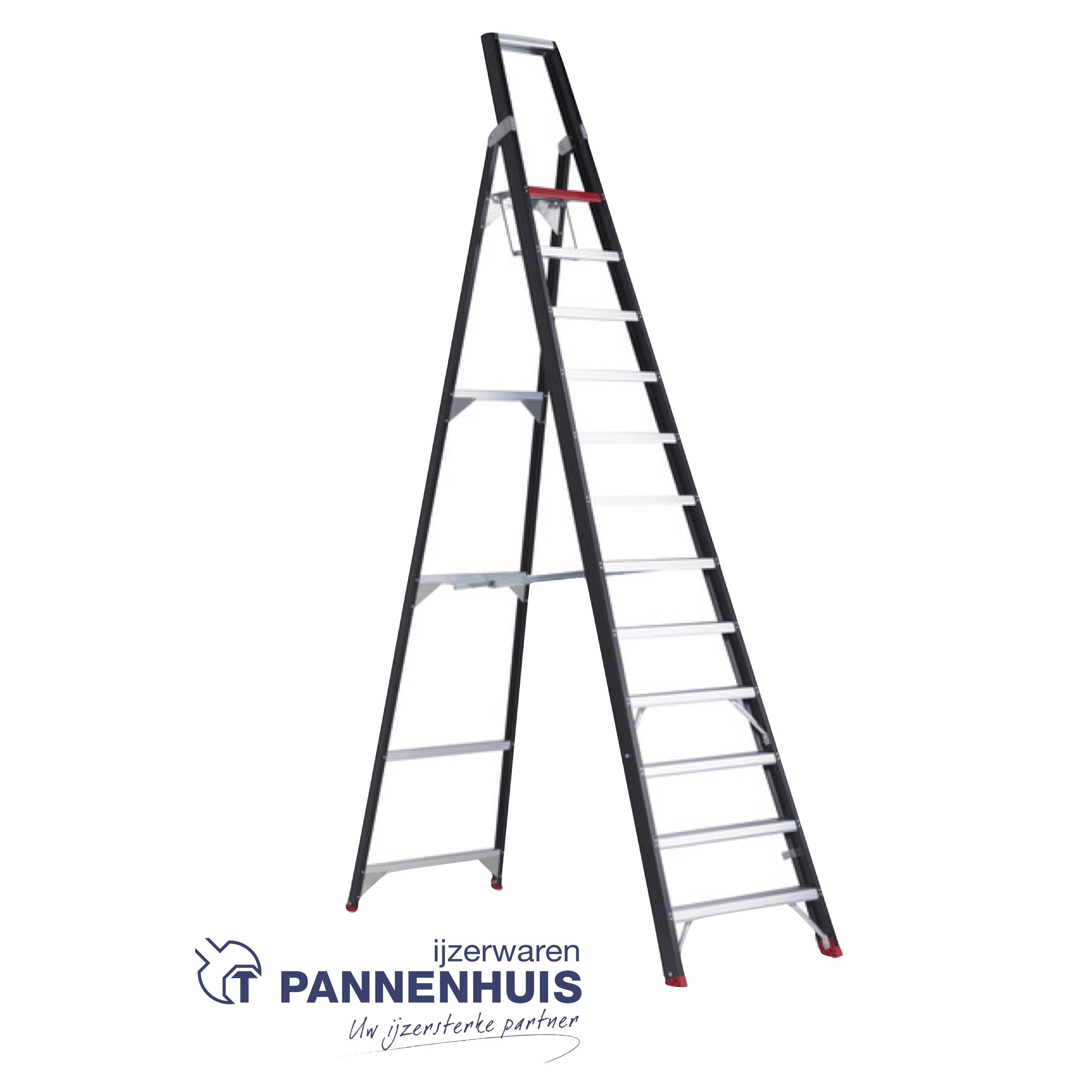Altrex Taurus trapladder 12 treden - 280cm - 19,5kg zwart
