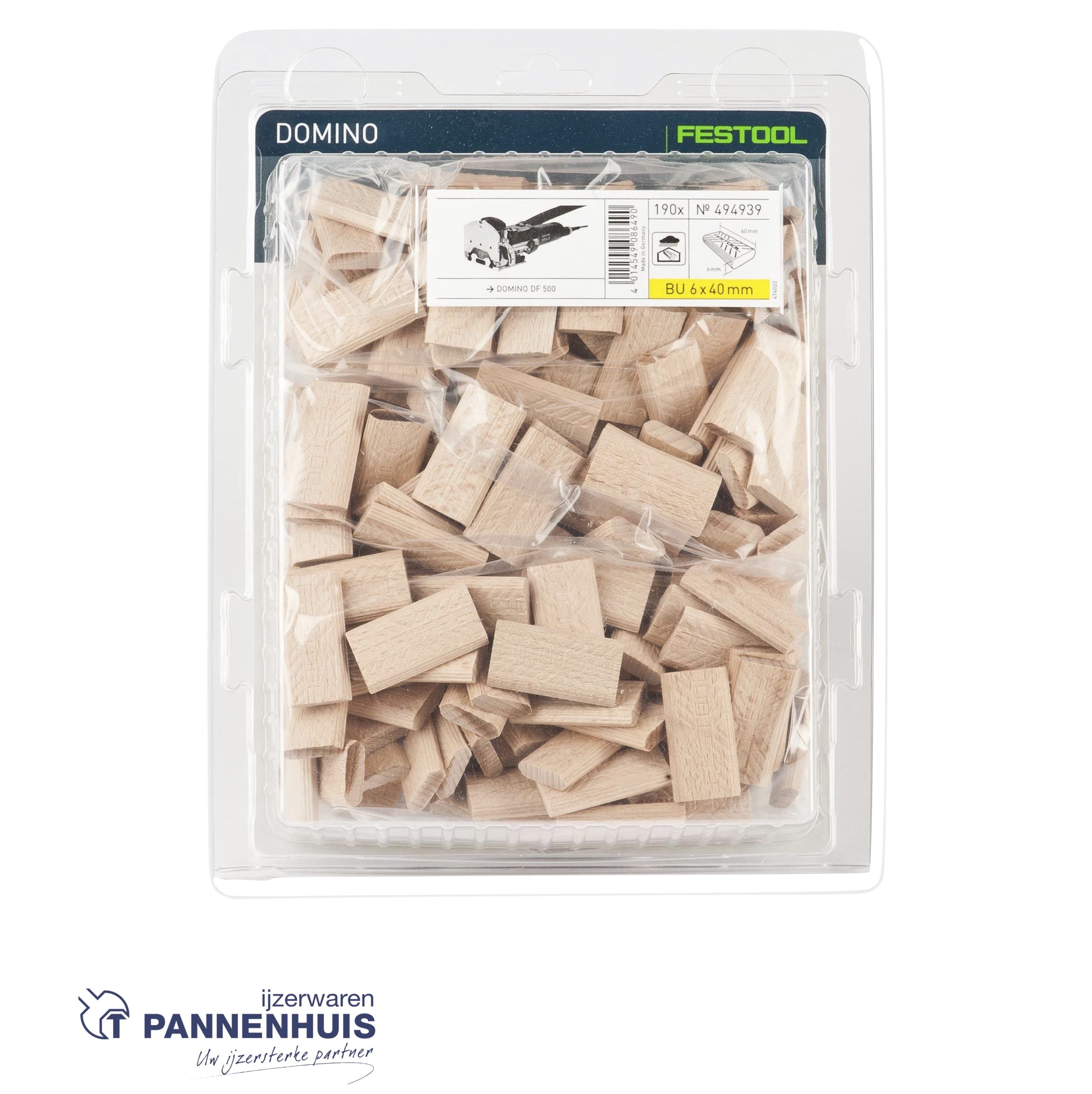 Festool DOMINO stenen beuken D 6x40/190 BU (DF500) - Afbeelding 2