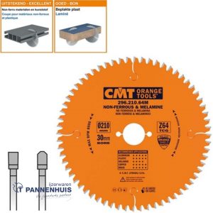 CMT Cirkelzaag HW 210x30x2,8 Z64 Aluminium, Composiet