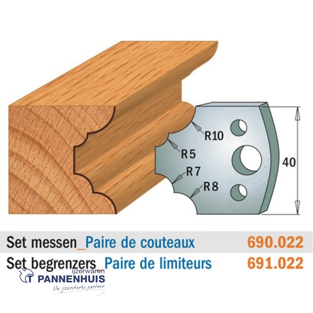 CMT Profielmessen I=40x4mm 2 stuks nr.022