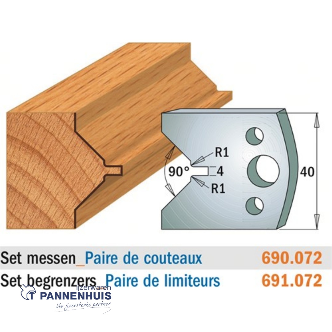 CMT Profielmessen I=40x4mm 2 stuks nr.072