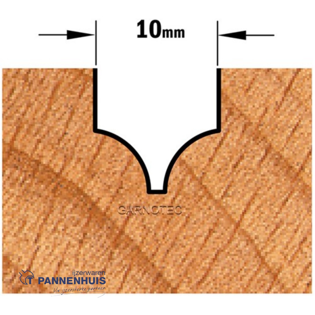CMT Klassieke profielfrees, HW D=10 x 10mm R=5 L=50 S=8 Z2 - Afbeelding 3