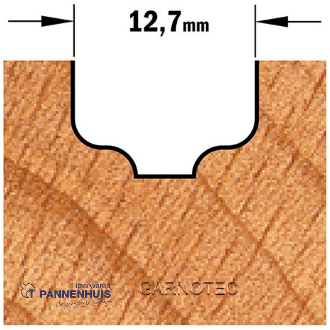 CMT Klassieke profielfrees, HW D=12,7 x 8mm R=2 L=51 S=8 Z2 - Afbeelding 3