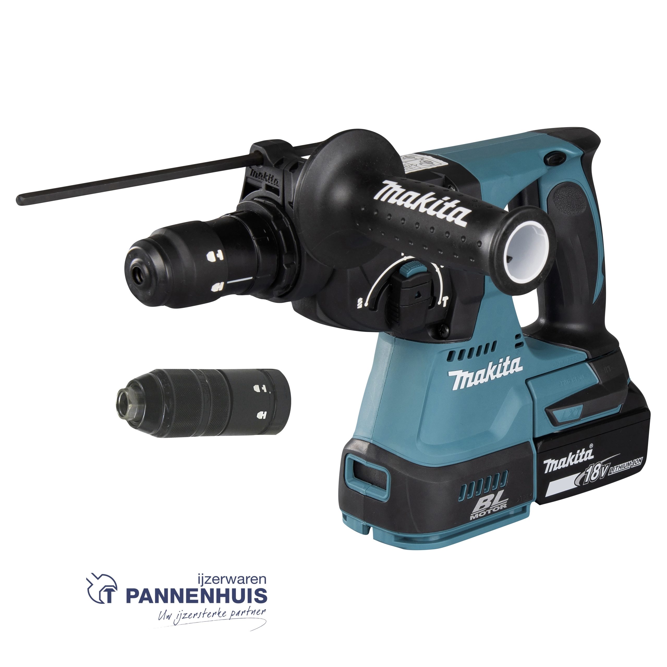 Makita DHR243T1J Accu SDS+ combihamer 24mm LXT 18V (1 accu zonder lader) - Afbeelding 2