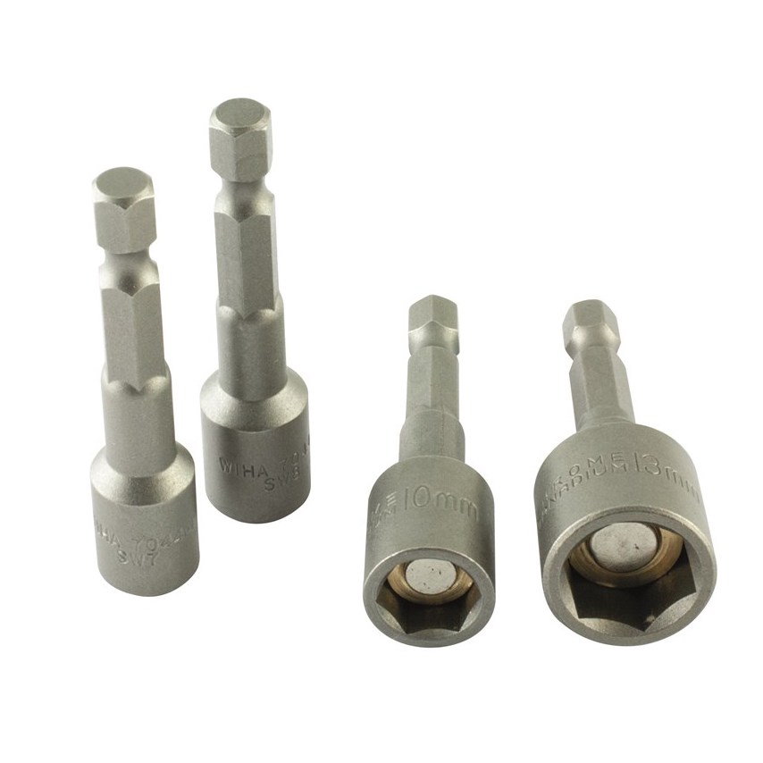 Ivana bit-dopsl 1/4" 6kant stift magnetisch 13 mm x 55mm - Afbeelding 2