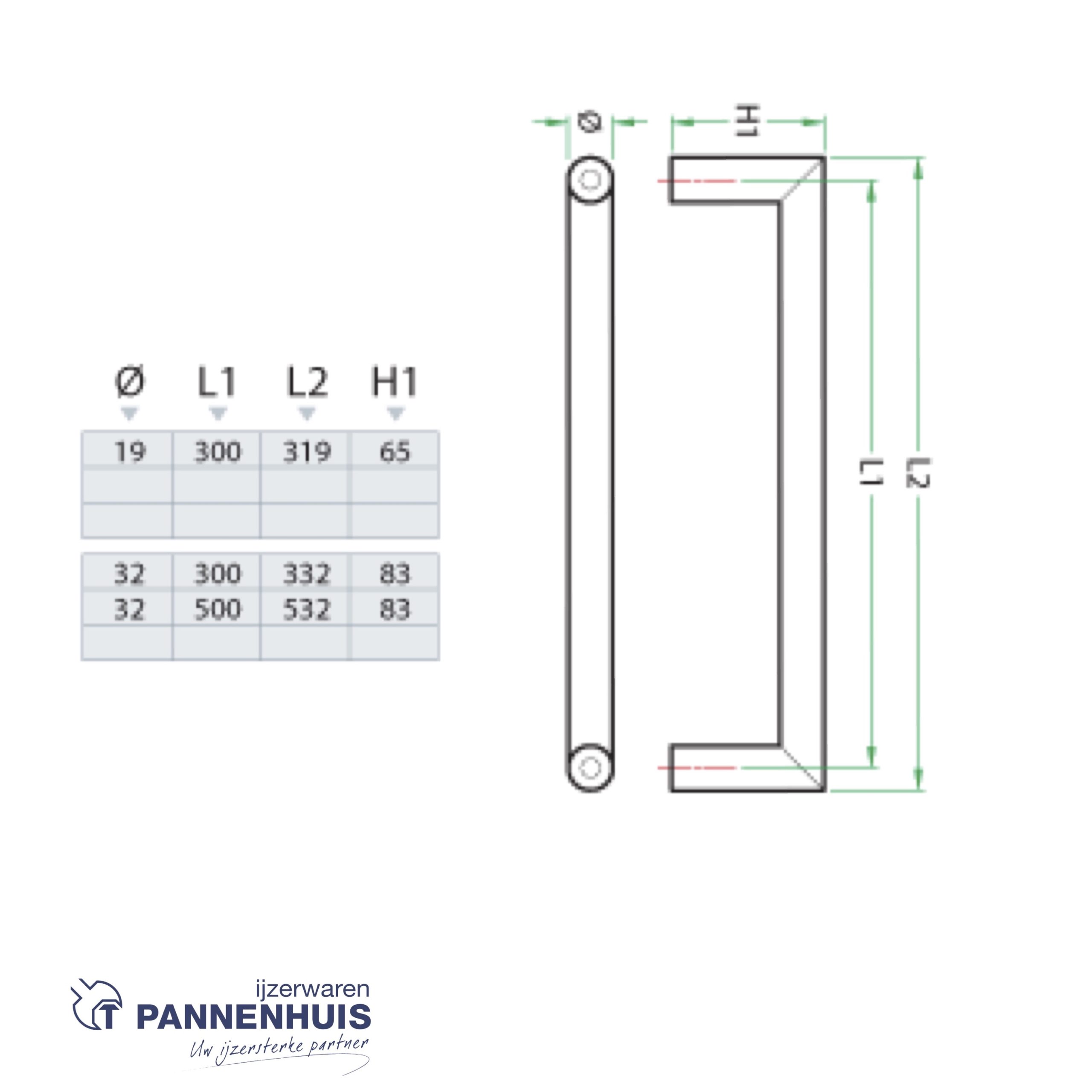 Ivana U-90 graden PH 64 dia 25 - 300 mm Paar - Afbeelding 3