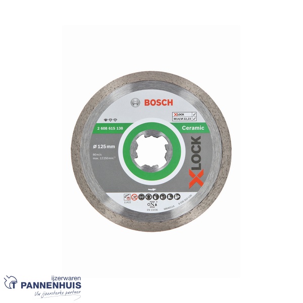 Bosch X-LOCK Diamantschijf Standard Ceramic 125x22,23 x1,6x7 mm