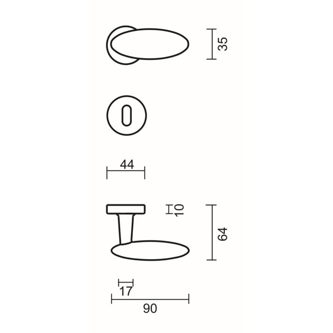 Deurkruk Pro OLIVE NM INOX LOOK R+E - Afbeelding 2