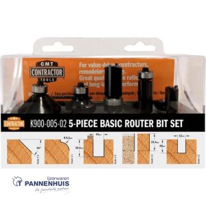 CMT Set van 5 frezen Contractor in pvc kistje HW S=8mm