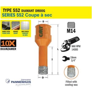 CMT Gatzaag voor extreem harde materialen D=10mm M14