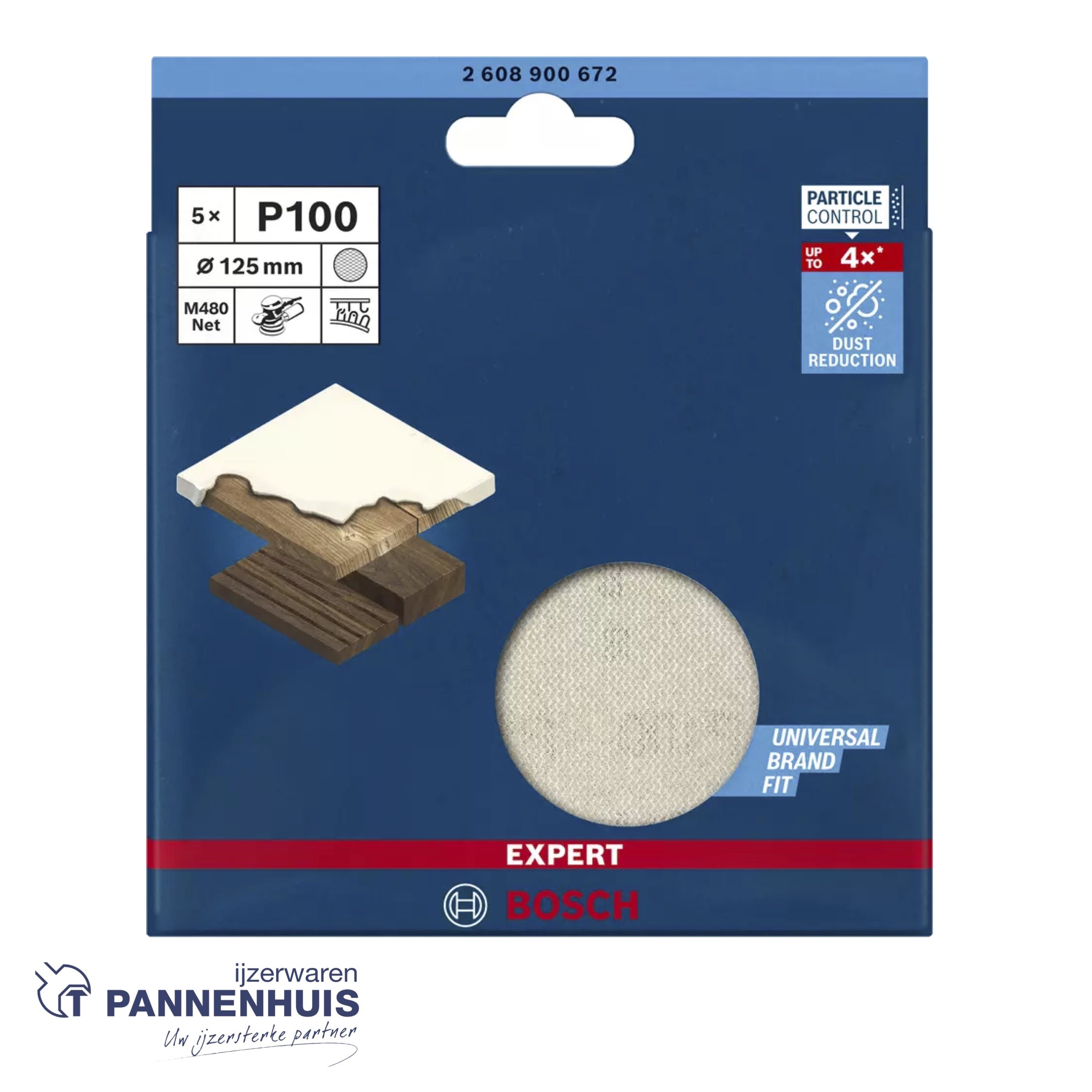 Bosch Schuurnet 125 mm, K100, 5x M480 - Afbeelding 2