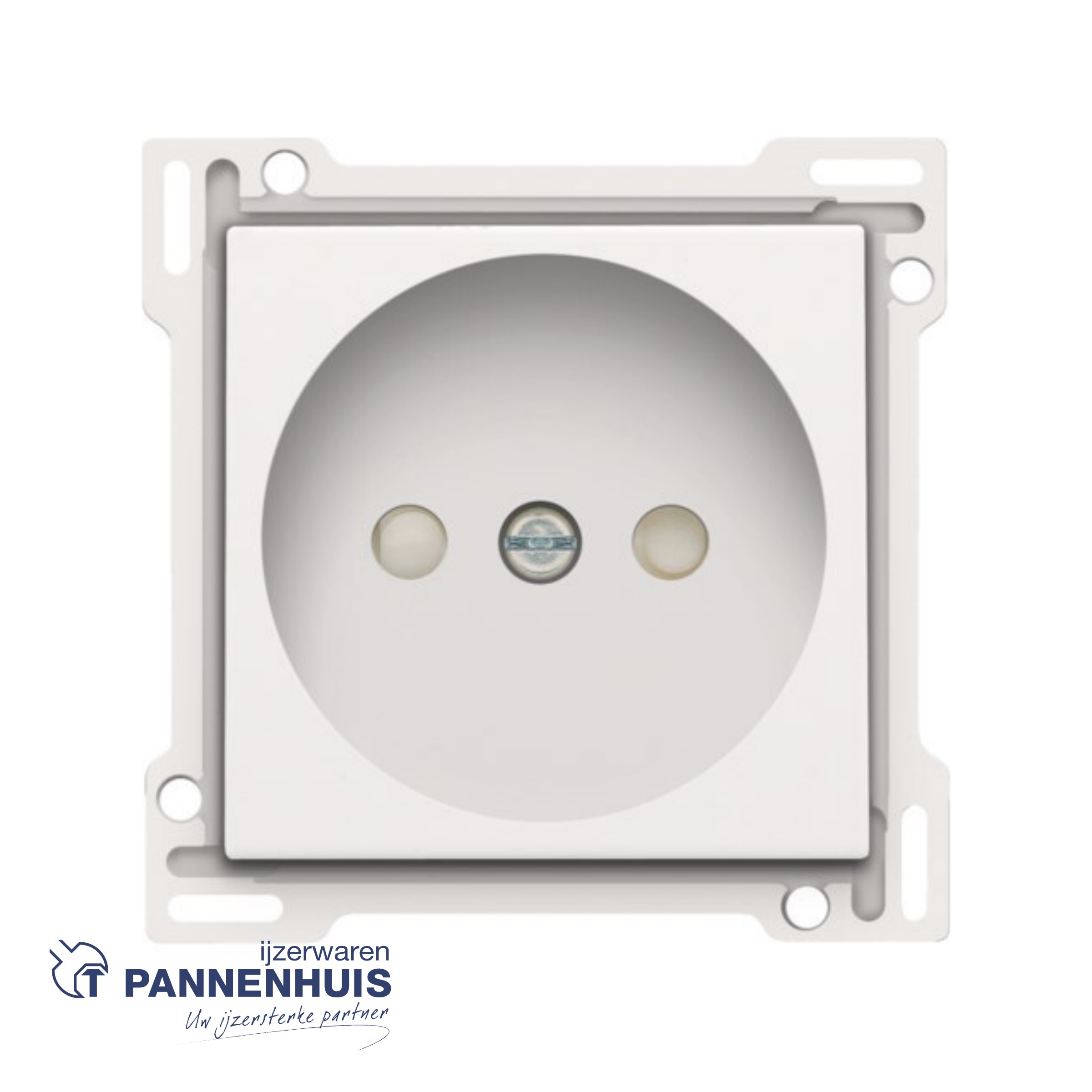 NIKO afwerkingsset voor stopcontact WIT zonder aarding 21 mm