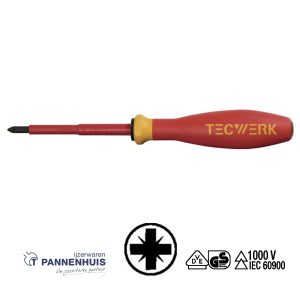 Tecwerk Schroevendraaier PZD 1 VDE PZ1 x 80 mm geïsoleerd