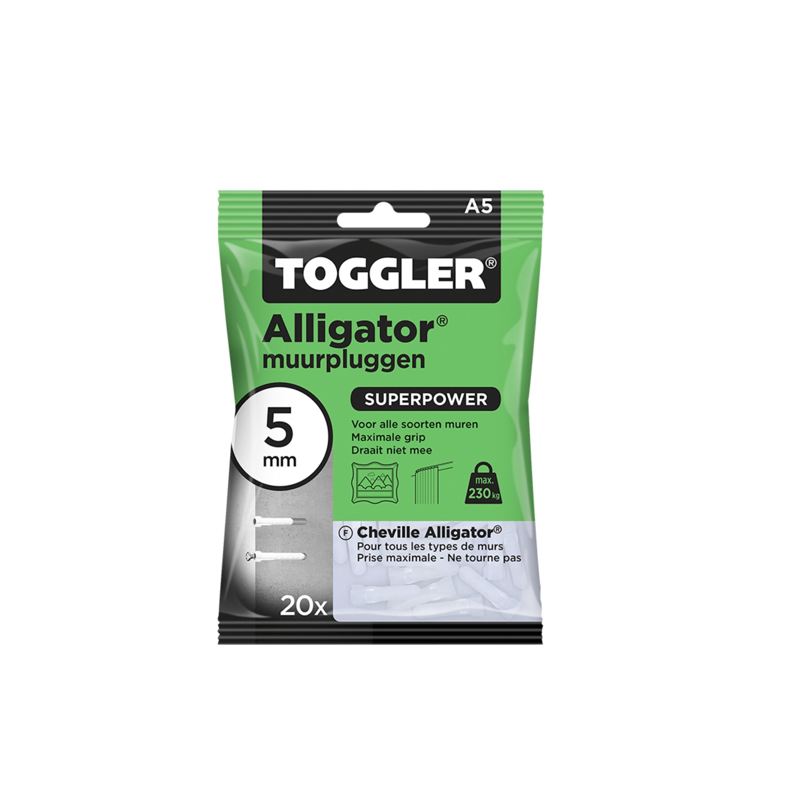 Toggler A 5 Alligator Plug 5mm 20 st (groen) - Afbeelding 2