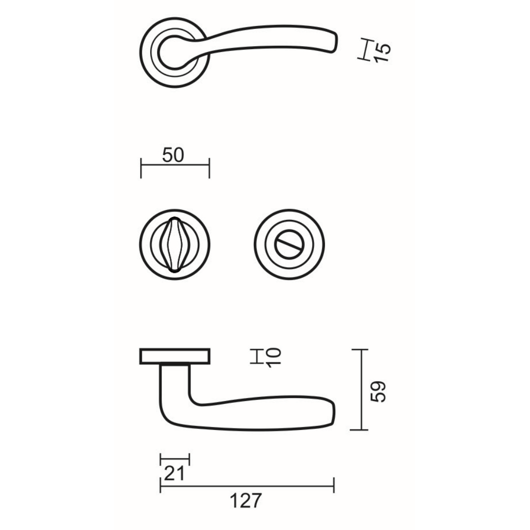 Deurkruk Pro EASY INOX LOOK R+WC - Afbeelding 2