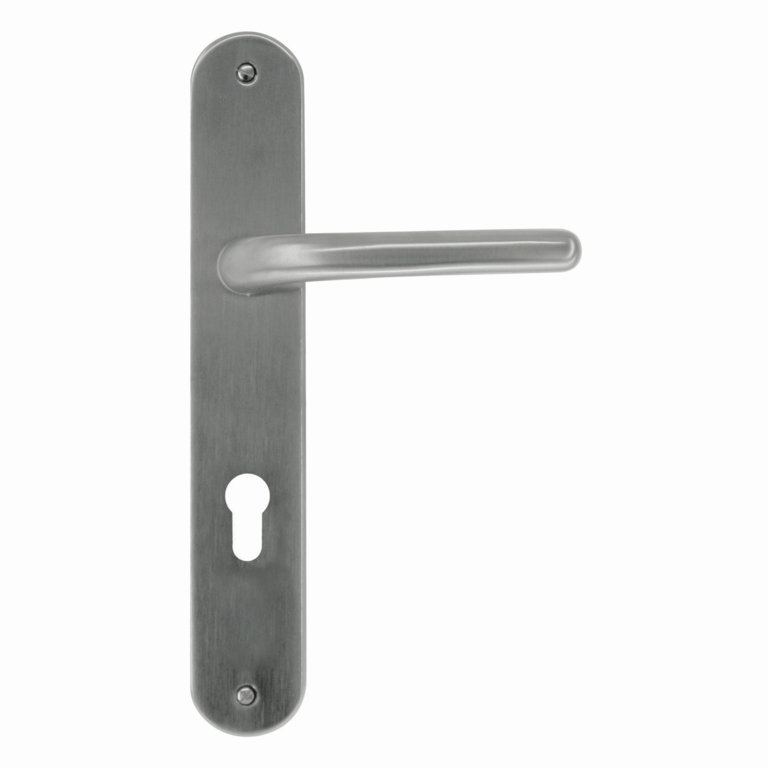 Deurkruk Pro LILLA INOX LOOK PLAAT+CYL 72MM