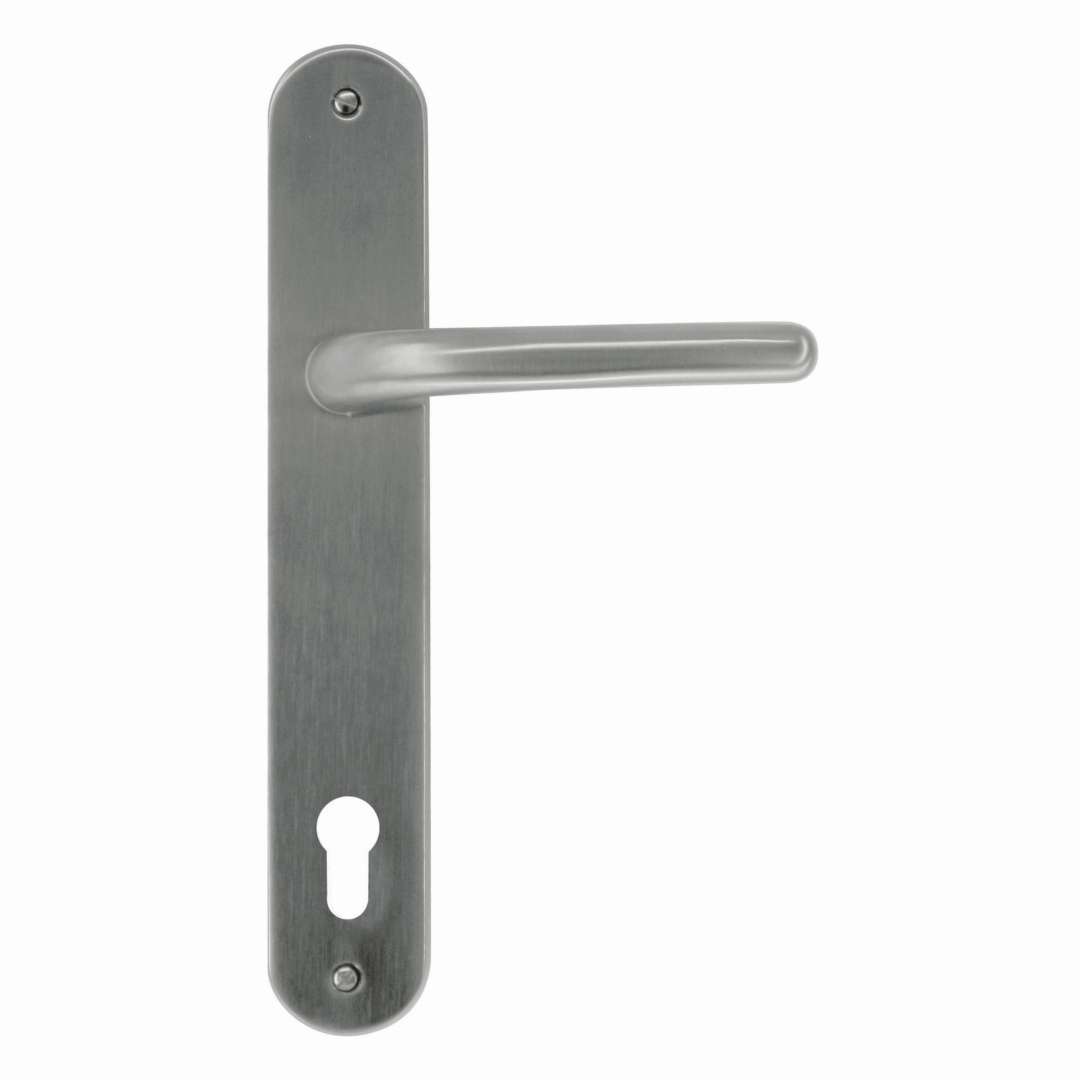 Deurkruk Pro LILLA INOX LOOK PLAAT+CYL 110MM