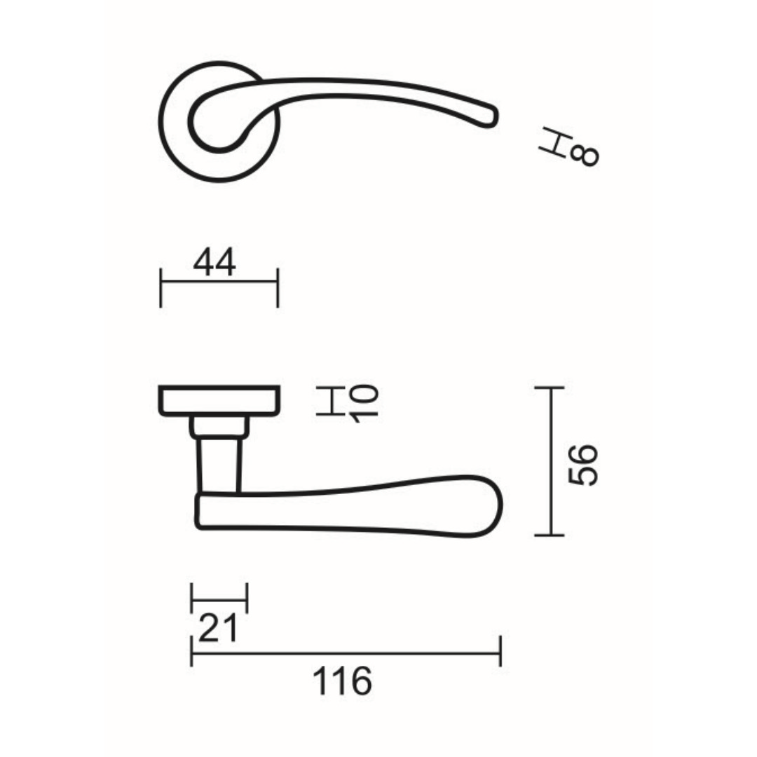 Deurkruk Pro NICOLE CROMSAT R+NO KEY - Afbeelding 2