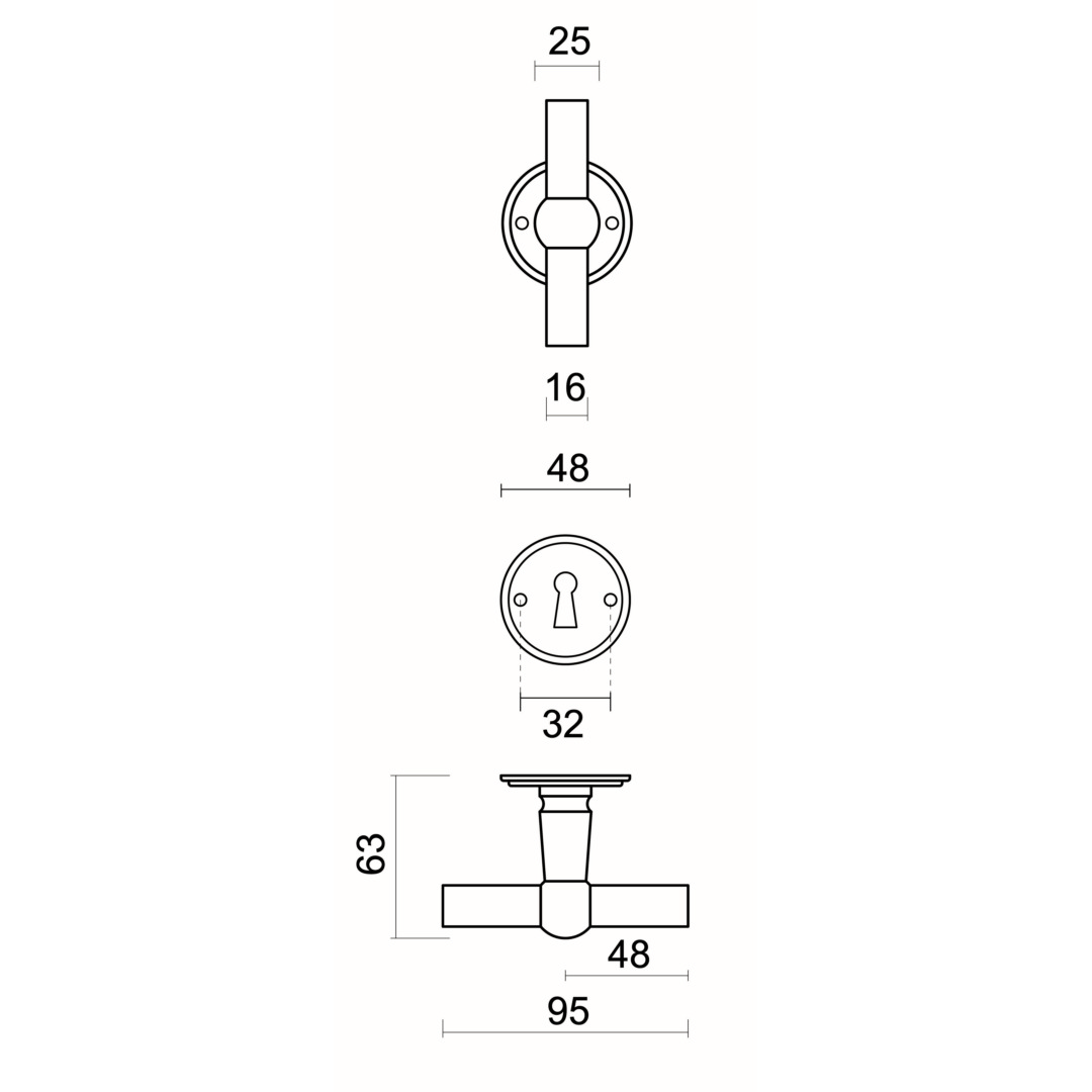 Deurkruk Pro PETANA T+T INOX LOOK R+E - Afbeelding 2