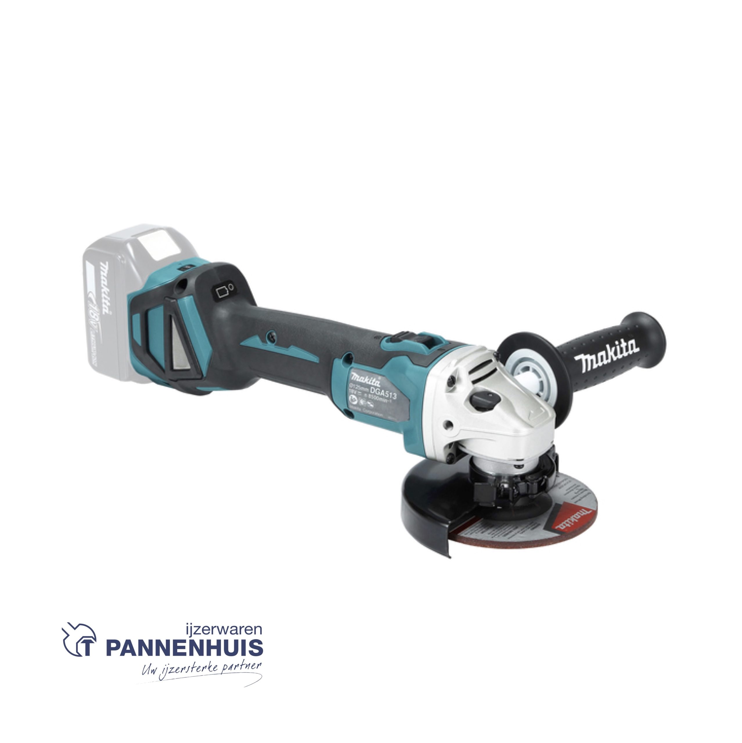 Makita DGA513ZJ Haakse slijper 125 mm met regelbaar toerental (body) - Afbeelding 2