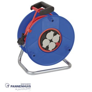 Brennenstuhl Kabelhaspel”BRETEC” 50 m H05VVF3G1,5 + 4 stopcontacten